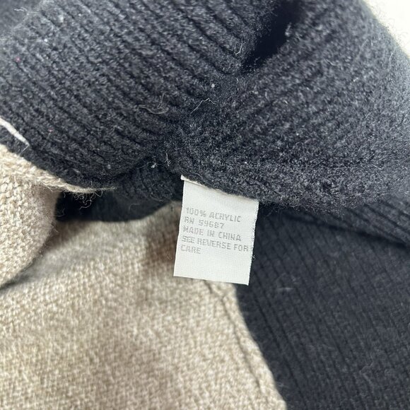 Curio New York Women Tunic Sweater Tan & Black Asymmetrical Hem Cowl Neck Sz XL - Picture 6 of 8